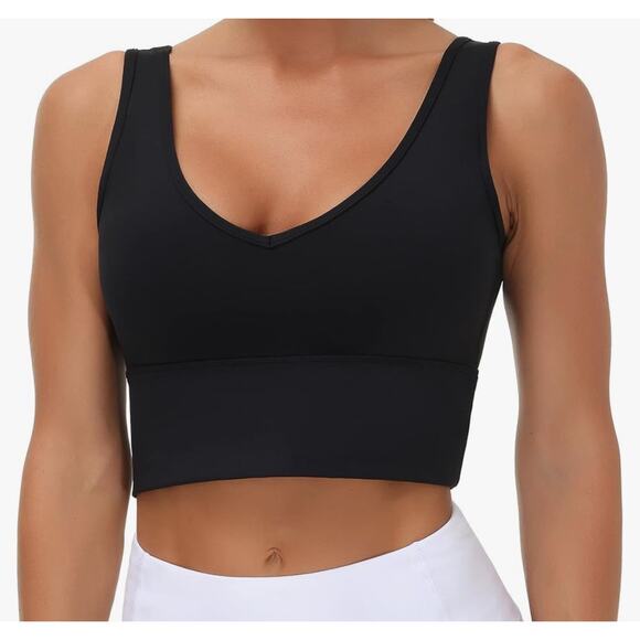 The Gym People Longline Sports Bra Padded Crop Tank Tops Sz XL - Picture 1 of 5